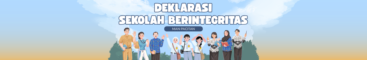 Deklarasi Sekolah Berintegritas Banner Dekorasi Hiasan Kelas Biru Kuning Ilustratif(1)