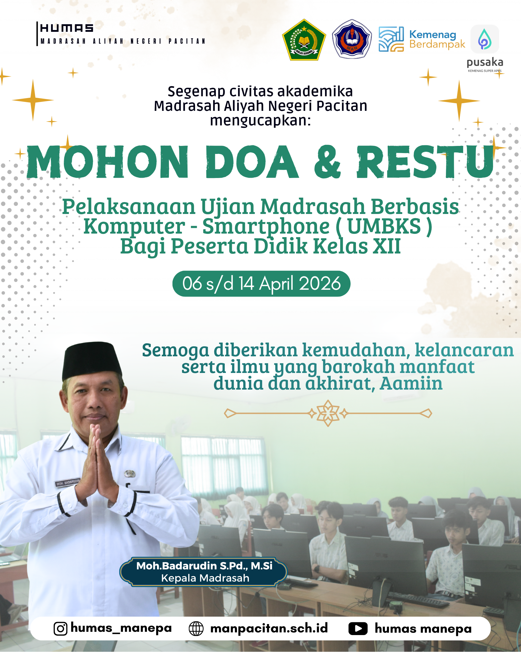 Humas MANEPA || MAN Pacitan Mohon Doa Dan Restu Pelaksanaan UMBKS 2026