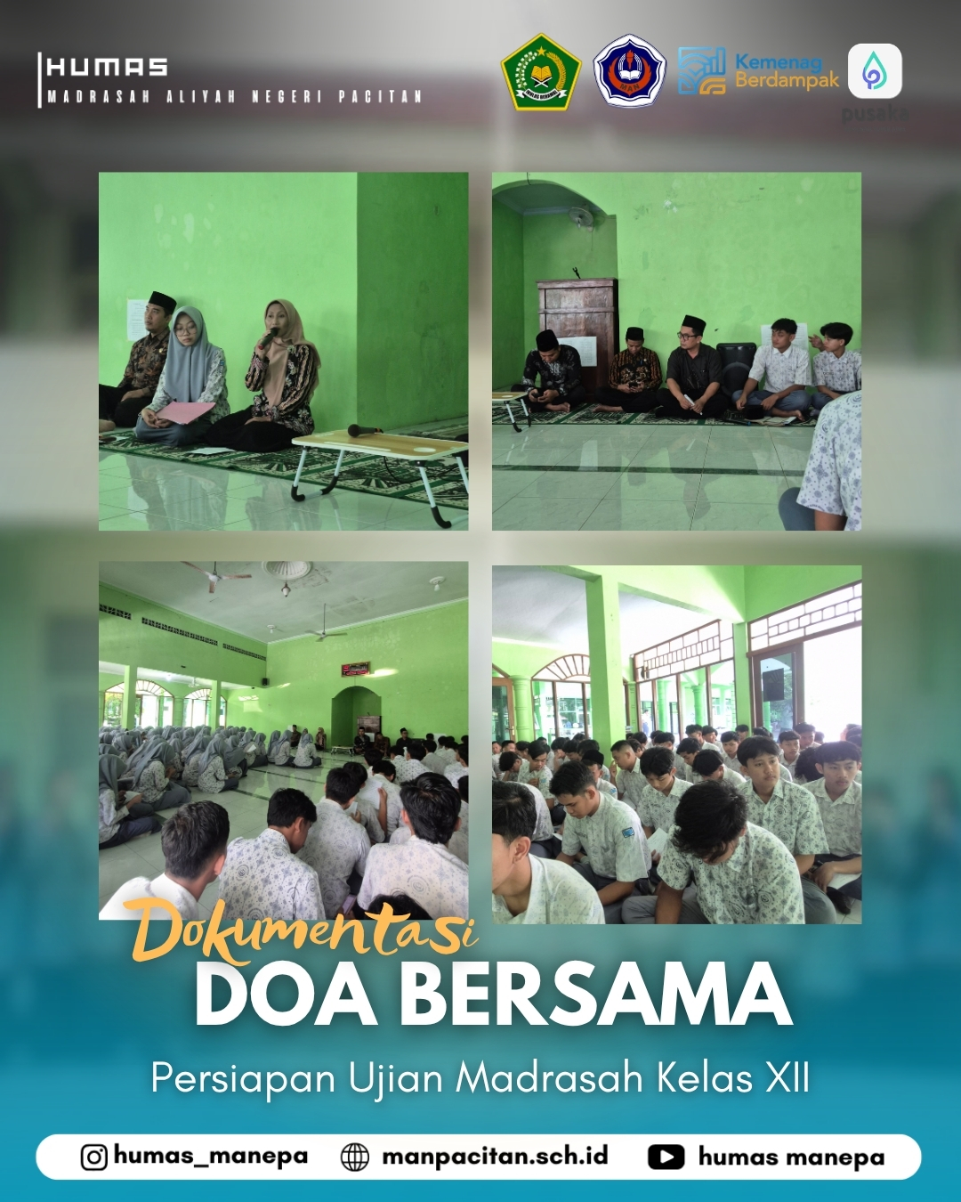 Humas MANEPA || Man Pacitan Gelar Doa Bersama Jelang Ujian Bersama Kelas XII