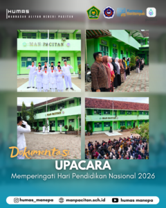 Humas MANEPA || Upacara Memperingati HARDIKNAS 2026 MAN Pacitan Gelar Upacara Memperingati Hari Pendidikan Nasional tahun 2026 Pacitan-Selamat Hari Pendidikan Nasional 2026 📚✨ Pendidikan bukan hanya tentang nilai, tapi tentang proses, perjuangan, dan mimpi yang terus diperjuangkan. Dari setiap pelajaran yang kita dapat, ada harapan besar untuk masa depan yang lebih baik. Mari terus belajar, berkembang, dan tidak pernah berhenti mengejar cita-cita. Karena dari pendidikan, kita bisa mengubah dunia 🌏