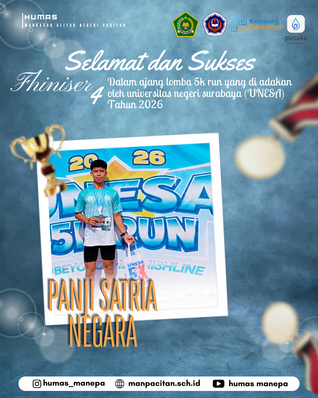 Humas MANEPA || Siswa MAN Pacitan Raih Fhiniser 4 Lomba 5k Run di UNESA 2026