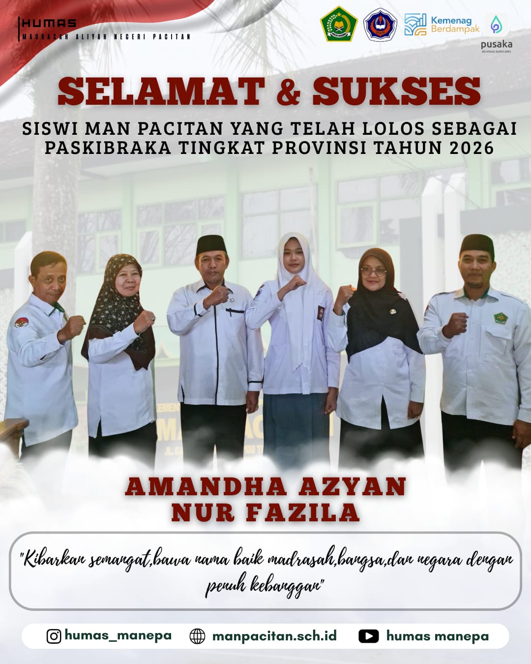 Humas Manepa || Siswa MAN Pacitan Lolos Paskibraka Tingkat Provinsi Tahun 2026