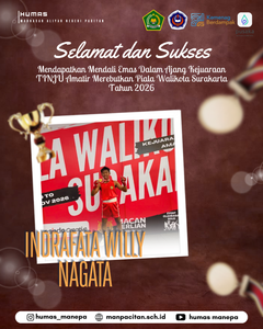 Humas MANEPA || Siswa MAN Pacitan Raih Medali Emas Dalam Ajang Kejuaraan Tinju Amatir 🥇 PRESTASI GEMILANG SISWA MAN PACITAN DI KANCAH REGIONAL! 🥊 Keluarga besar MAN Pacitan mengucapkan: Selamat dan Sukses 🎉 Kepada ananda INDRAFATA WILLY NAGATA atas pencapaian luar biasa meraih MEDALI EMAS dalam ajang "Kejuaraan Tinju Amatir Perebutkan Piala Walikota Surakarta Tahun 2026". Prestasi ini merupakan buah dari kerja keras, disiplin, dan semangat pantang menyerah. Semoga kesuksesan ini menjadi motivasi bagi seluruh siswa MAN Pacitan untuk terus mengukir prestasi di bidang akademik maupun non-akademik. Editor by : Tim Media Madrasah