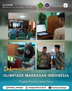 Humas MANEPA || OLIMPIADE MADRASAH INDONESIA, 2 OKTOBER 2026 MAN Pacitan Ikuti Olimpiade Madrasah Indonesia (OMI) Tingkat Provinsi Pacitan — MAN Pacitan turut berpartisipasi dalam Olimpiade Madrasah Indonesia (OMI) 2026 tingkat provinsi. Keikutsertaan ini menjadi salah satu bentuk dukungan madrasah dalam memberikan ruang kepada siswa untuk mengembangkan kemampuan dan potensi yang dimiliki. OMI menjadi kesempatan bagi para siswa untuk mengasah kemampuan, menambah pengalaman berkompetisi, serta menunjukkan hasil dari proses belajar dan persiapan yang telah dilakukan. Dengan mengikuti ajang tingkat provinsi, siswa diharapkan dapat memperoleh pengalaman baru dan semakin termotivasi untuk mengembangkan diri. MAN Pacitan juga terus mendorong siswa untuk aktif mengikuti berbagai kompetisi sebagai bagian dari pengembangan prestasi madrasah. Semoga seluruh peserta dapat mengikuti rangkaian OMI dengan penuh semangat, percaya diri, dan memberikan hasil terbaik. ✨🏆 Editor by : Tim Media Madrasah