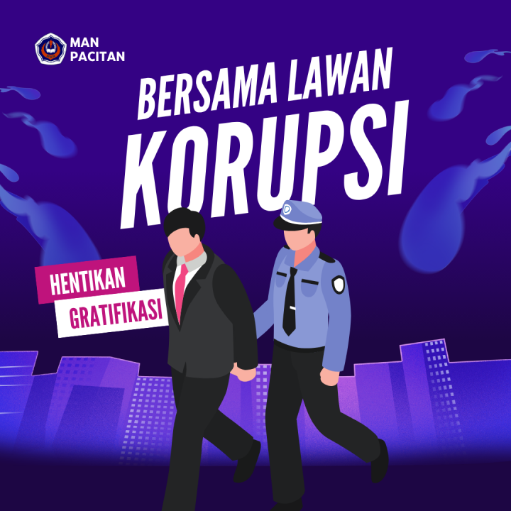 Biru dan Putih Ilustratif Bersama Lawan Korupsi Instagram Post